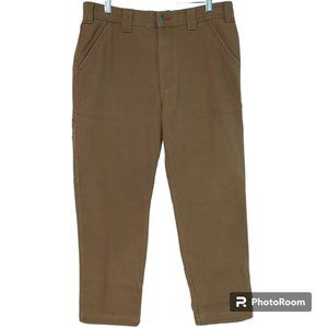 Coleman Mens Fleece Lined Canvas Pant Size 32x30 Stretch Tear Resistant Copper